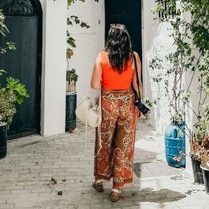 Zara printed satin pants